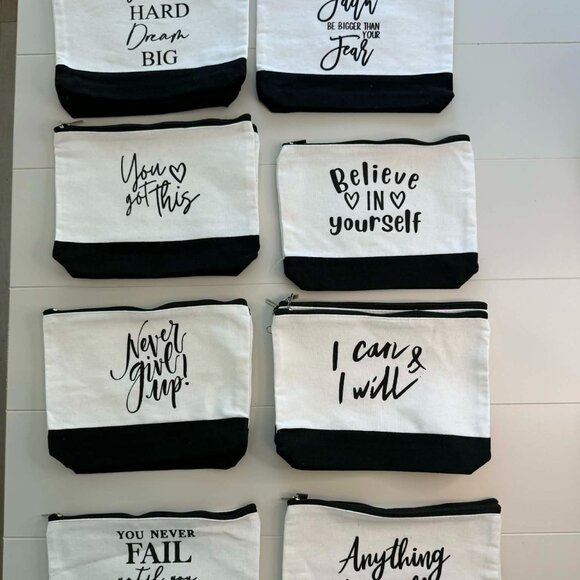 Bulk Set of 14 Motivational Makeup Bags | Bridal Party | Coworker Gifts - Picture 2 of 6